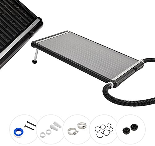 Arebos Solarkollektor Poolheizung, 110 x 65 x 7,5 cm Solarheizung für Pool, Kapazität bis zu 15 Liter, Durchflussmenge bis zu 10.000 L/h, Schlauchanschluss Ø 32/38 mm, inkl. Montagematerial