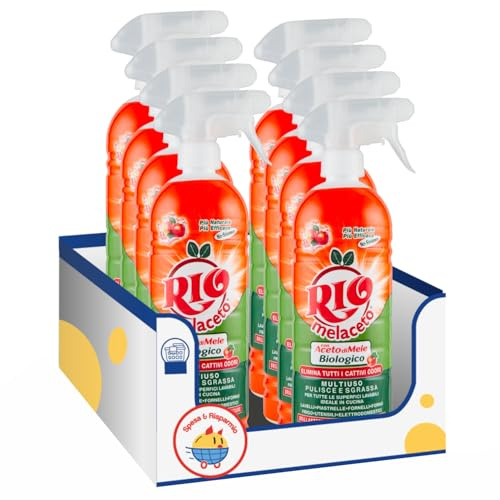 Melaceto – Mix di Mela e Aceto Naturale kit con Spugna Brandizzata SPESA & RISPARMIO Inclusa – Variazioni 4/8/12 Pezzi – Formato da 800 ml (8)