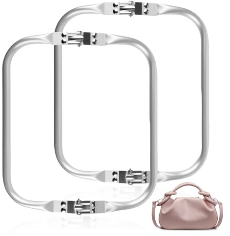 2 PCS Bolsas con Cierre de Gancho y Marco en U (20 x 9,2 cm) para DIY, Asa Interior y Cierre de Beso en Aluminio, Cierre Bolso Clutch, Bolsa en Forma de U, Sistema de Cierre para Bolsos (2pcs)