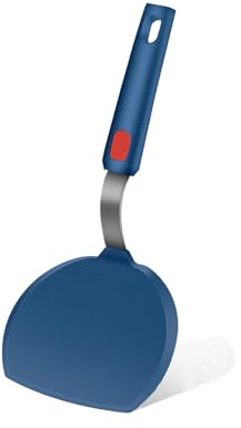 Silicone Spatula, Heat Resistant Kitchen Utensils for Non-Stick Cookware, Wide Slotted Pancake Spatulas Turner with Seamless Thin Edges for Egg, Omelette, Fish Slice (Half-Round Spatula)