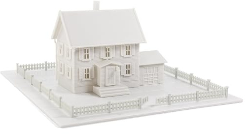 Evemodel 1 jeu de piste N 1:160 Kit de construction de maison miniature en blanc – Kit en plastique avec clôture de jardin et plaque de base à monter soi-même pour les amateurs de modélisme (modèle de