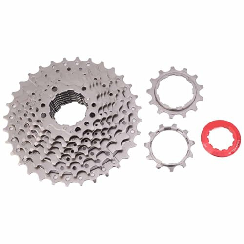 Baxnore Cassetta in bici a ruota libera 9 velocità 11 32t Cavalca in acciaio durevole in acciaio durevole per biciclette per bici pieghevole nichel bici cromo argento 395G 395G