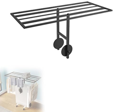 WANGCEPLSD Estendal para Estufa de Aceite, Tendedero, Altura Ajustable, Compatible con La Mayoría de Los Radiadores de Calefacción de Interior(Black,50cm/20in)