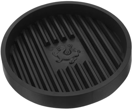 DEARMAMY Toilet Plunger Holder Drip Tray Stable Base Air Drying Pad for Bathroom Kitchen Black Material for Toilet Plunger Storage Tray