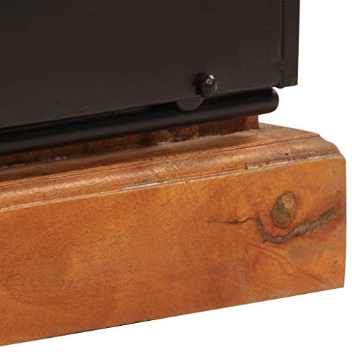 Generic Meuble TV en Bois récupéré avec Portes en Métal, Table Console de Style Vintage pour Le Salon, Rangement Multimédia HiFi pour Le Divertissement à Domicile, Buffet Fait Main
