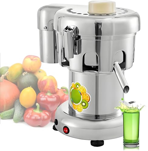 PioMue Extractor de zumos Comercial, Separa Zumo y residuos, bajo Nivel de Ruido, exprimidor centrífugo de Alta Resistencia para Frutas y Verduras.