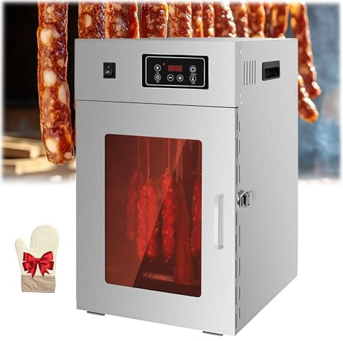 Secador De Carne Rotatorio, 360° Roterande Kommersiell Deshidratador De Alimentos Med Justerbar 30-90 ℃ Och 0~24 Timmars Digital Tidskontroll