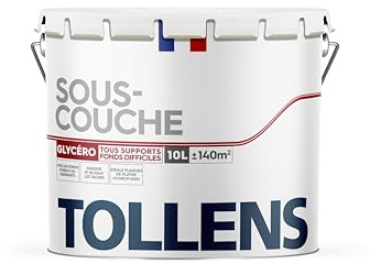 Tollens - Peinture Blanche - Impression - Sous-Couche Glycéro - Idéal pour les pièces humides - Fort pouvoir opacifiant - Résultat lisse et tendu - 10L = 140 m²