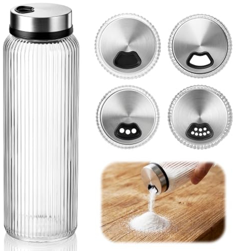 Salieres et Poivrieres 500ml, Saliere avec Trous de Versement Réglables | Distributeurs de Sucre avec Design à Rainures Antidérapantes, Salière et Poivrière our la Maison ou la Cuisine