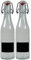 Viva-Haushaltswaren Gabriele Hesse e.K. 2 x leere Glasflasche 330ml mit Bügelverschluss aus Porzellan zum selbst abefüllen, inkl 2 Beschriftungsetiketten