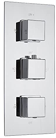 Milano Arvo 3 Outlet Triple Diverter Thermostatic Concealed Mixer Shower Valve - Chrome