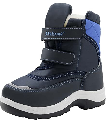 Apakowa New Kid's Boys Winter Snow Boots (Toddler/Little Kid) (12 M US Little Kid, Blue2)