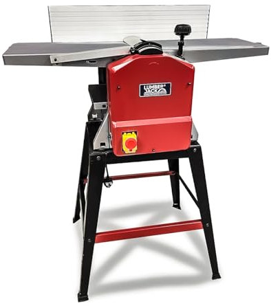 LUMBER JACK 10 x 5 Inch Planer Thicknesser with HSS Twin Blades, Dust Chute, & Legstand for Woodworking