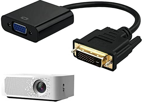 HEPVET Adaptateur DVI VGA | Adaptateur 1080P HD DVI mâle VGA Femelle,Convertisseur DVI VGA 25 Broches 15 Broches mâle Femelle pour Ordinateur, Ordinateur Portable, Moniteur, TV et KVM, Plug and Play