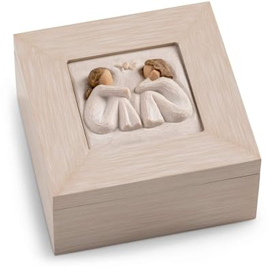 Willow Tree Friendship Music Jewelry Box, Sculpted, Hand-Painted Music Jewelry Box