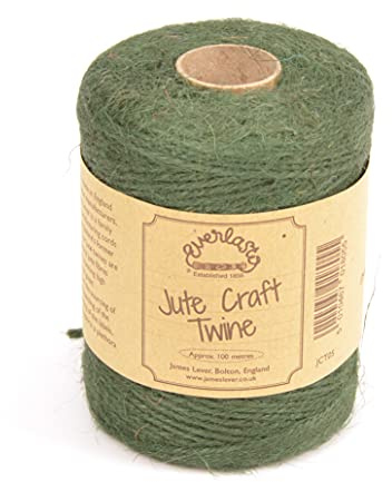 EVERLASTO Cordel de Yute de Color Natural 100 m (Verde Bosque)