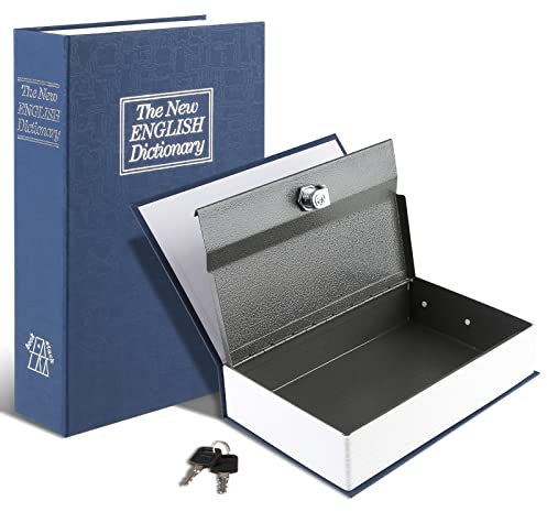 Tahoe trails Book Safe with Key Lock, Portable Metal Safe Box, Dictionary Diversion Book Safe,Secret Book Hidden Safe,9.5 x 6.1 x 2 .2