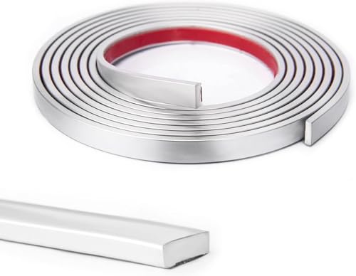Art3d 30 Ft Peel and Stick Flexible Vinyl Molding Trim for Wall Tile Edges Caulk Strip, Kitchen backsplash, Mirror Frame in Sliver