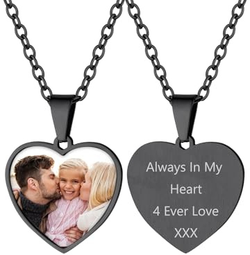 Supcare Herren Personalisiert Foto Erkennungsmarke Dog Tags Halskette 316L Edelstahl Gravur Anhänger für Name Text Militär Police Armee Kette für Frauen Jungen mit Geschenkebox