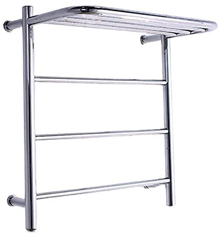 KLZUOPT Heated Towel Rail Electric Towel Warmer Radiator 304 Stainless Steel Towel Rail With Shelf Electric Waterproof Towel Rack Heater Home Plug In Towel Drying Rack (Plug In) (Plug In)