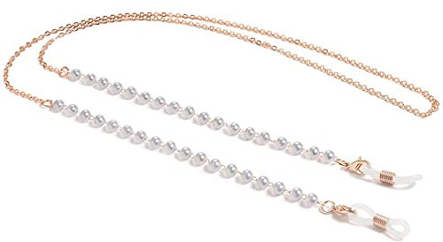 Brillenkette Mode Perlenketten Brillenkette Für Frauen Retro Metall Sonnenbrille Lanyards Brillen Schnurhalter Umhängeband Rosegold