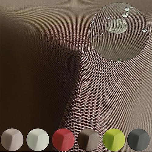 Tischdecke Gartentischdecke mit Lotuseffekt Outdoor Tafeldecke wasserabweisend Tischtuch RUND OVAL ECKIG Rechteckig (Taupe, 160x220cm Oval)