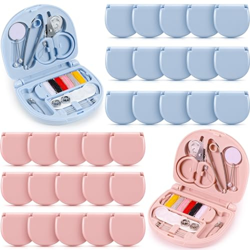 Yuxung 10-teiliges Mini-Reise-Nähset, tragbares Notfall-Näh-Reparatur-Set in Großpackung, mit Fäden, Schere, Handnähnadeln für Anfänger, Reisende, Hotel, Wohltätigkeitsorganisationen, Obdachlose