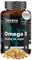 Omega 3 Cápsulas Veganas Omegatex® – Máxima Concentración de DHA 1000 mg. Con Vitamina E para una mejor absorción - Omega 3 Complex para Colesterol, Cerebro, Visión y Corazón - Sin Gluten, Sin GMO