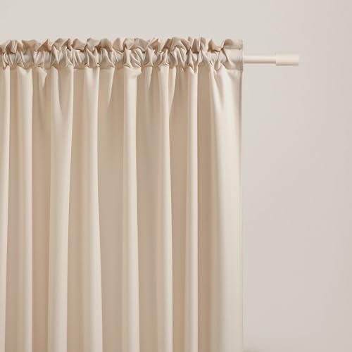 ROOM99 Vorhang mit Kräuselband Aura 140 x 250 cm Breite x Höhe Schiebegardinen Modern Curtain Wohnzimmer Schlafzimmer Creme, 1 Stück