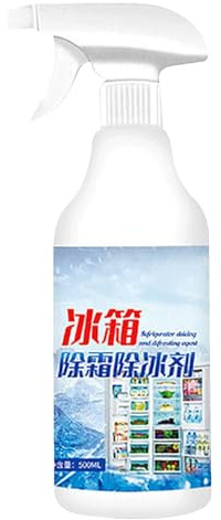 Removedor de escarcha para congelador, spray descongelador para frigorífico | Agente descongelante para frigorífico de 500 ml - Solución más limpia, eliminador de capas de hielo, descalcificador líqui