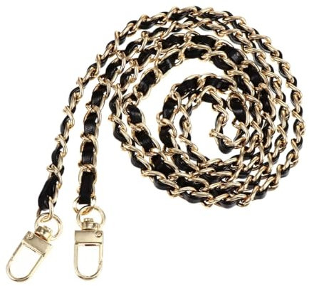 RDNKVB Catena per Borsa da Donna, Borsetta, Tracolla a Catena, Cinghia di Trasporto, Borsa a Tracolla, Ricambio (Regolabile, Oro/Nero)