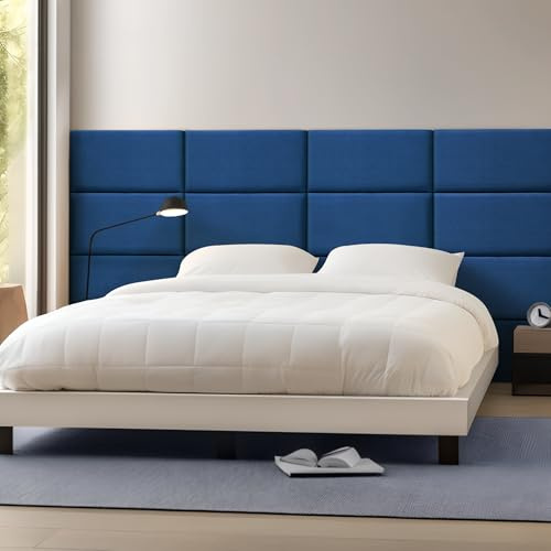 [neu.haus] Set de 3 Paneles de Pared Acolchados Carpino Cabecero Cama Decoración Hogar Paneles Decorativos para Pared Rectangulares Respaldo para Banco MDF Terciopelo 60x30 cm - Azul Marino