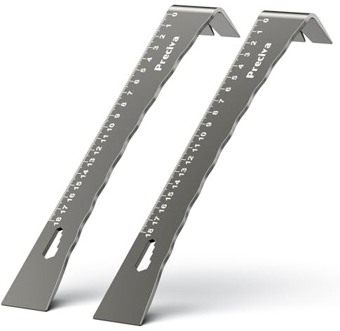 2 Pièces Pied de Biche,Barre de Levier Graduée,Preciva Carbone Pied de Biche, Pour Clous, Acier à Haute Teneur en Carbone Pied de Biche,Pied de Biche Avec Marquages Gradués 18 cm