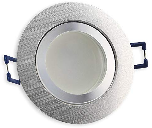 LED Einbau-Strahler weiß - rund 6,5 Watt neutralweiß IP44 für Bad und Außen - 230 Volt Einbau-Leuchte falch Ø60-70mm Bohrloch - Sauna Dusche Dach-Überstand