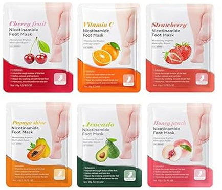 6 Paia Maschera Per Piedi di Boxiatil - Maschera Piedi Esfoliante con Ingredienti Naturali, Idratante per Pelle Liscia e Morbida, Nutriente Intensiva per Rigenerazione
