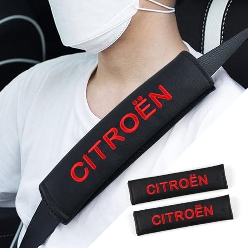 2PCS Auto Universal Sicherheitsgurt PU Gurtpolster Kompatibel mit Berlingo/C-Elysée / C1 / C3 / C4 / C5 / DS3 / Jumper/Jumpy/Spacetourer PKW SUV LKW Interieur Zubehör