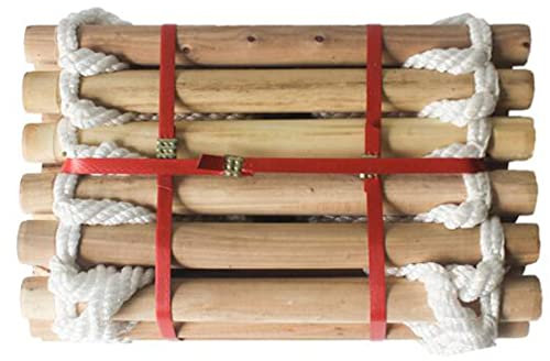 6M Rope Ladder, Wood Outdoor Non-Slip Ladder Emergency Tree Climbing Ladder Fire Fighting Escape Ladder for Windows and Balconies