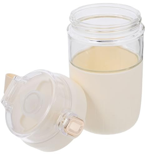 BEBEMOKO Botella De Agua De Vidrio con Tapa y Funda Taza De Café y Té Portátil con Filtro para Bebidas Calientes y Frías Diseño Elegante y Práctico