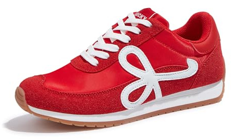 LUCKY STEP Sneakers Femme Tendance, Low Top Classique et Rétro, Confortables pour la Marche et Le Running, Style Casual