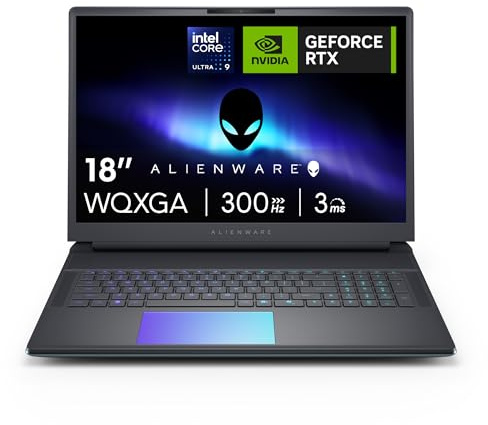 Alienware 18 Area-51 18 Gaming Laptop WQXGA 300Hz G-Sync, Intel Core Ultra 9 275HX, NVIDIA GeForce RTX 5080, 32GB RAM, 2TB SSD, Windows 11 Home, Cryo-tech, UK RGB Qwerty - 1 Year Alienware Care