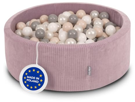 KiddyMoon Bällebad Kinder Schaumstoff 90X30cm/300 Bälle Für Baby Ab 1 Jahr