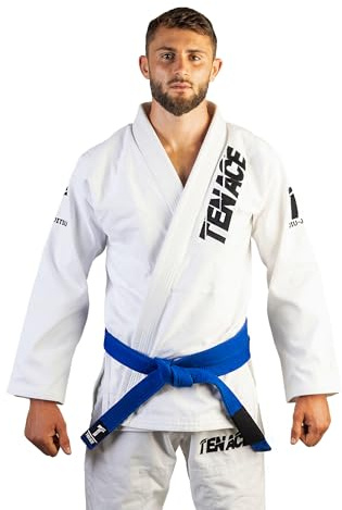Tenace Kimono Premium Jiu Jitsu BJJ - Unisex Adulto Gi Per Allenamento e Competizione - Uomini e Donne, bianco, A2