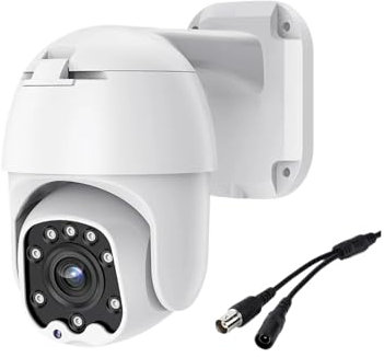 VEKELETE Telecamera PTZ AHD 1080P da Esterno 2.0MP Dome Controllo coassiale Obiettivo da 2.8-12mm Monitor con Luce IR Cut for Telecamera di sorveglianza di Sicurezza CCTV(Camera with 12V 2A_Pal)