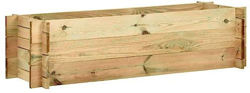 HaoChrymec Jardinière Surélevée with Pin Imprégné, Design Élégant, Potager Surélevé, Bac Jardinière Extérieur, Jardinière Balcon, Carré Potager sur Pied, 120 cm