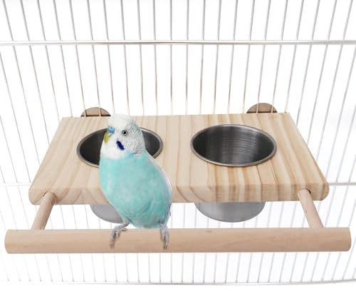 Ancsttu Posadero para Aves | Percha para Aves Juguetes para Cacatúas - Accesorios para Jaulas De Periquitos De Madera con s para Periquitos Medianos Pequeños Loros Agapornis Juguetes para