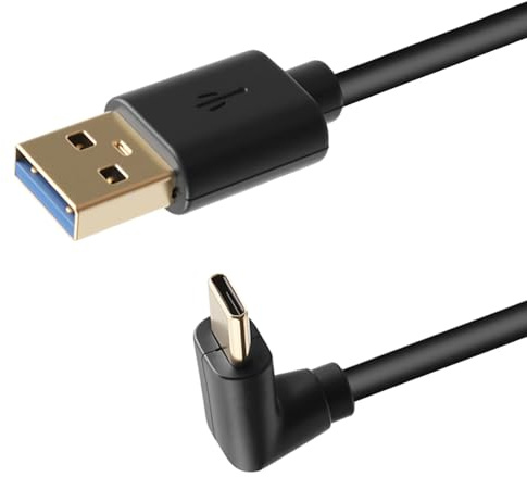 iwui Cable USB C 90 Grados 3.0, Cable USB A Tipo C Ángulo Arriba y Abajo | para Carga Rápida 60W y Transferencia 5Gbps, Diseño L para Móvil, Portátil, PC y Tablet (0.25 m)