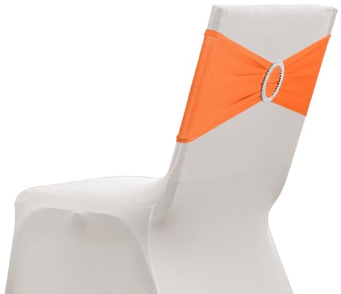 sourcing map Paquete de 10 bandas elásticas para silla, banda elástica para silla con hebilla deslizante, lazos elásticos universales para bodas, fiestas, ceremonias, eventos, decoración de eventos