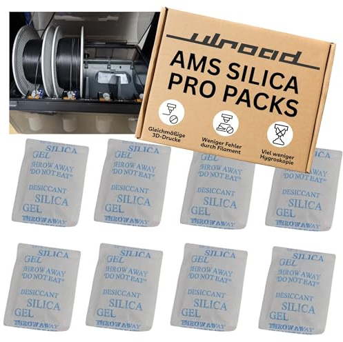 ULROAD SILICA PRO Lot de 8 accessoires pour imprimante 3D Bambu Lab AMS 1 AMS2 / 3D P1S P1P P2S X1 X1C A1 AMS HT PTFE Tube PETG PLA ABS Filament Déshydratant