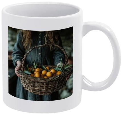 CMQHYF Coffee Mug,The Fruit Gatherer's Hands Ceramic Mug with Thickened Anti-Slip Base And Smooth Rim for Coffee, Tea, Hot Chocolate, Ideal for Home, Office And Cafe Use