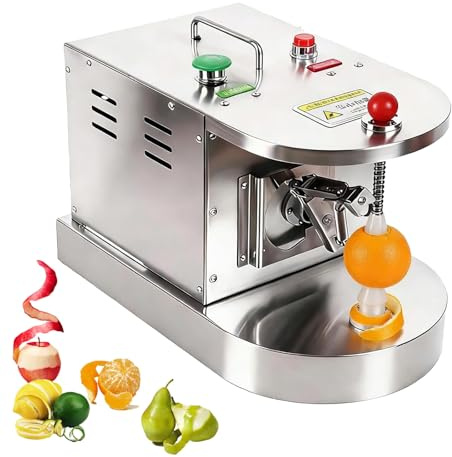 Peladora de naranjas y limones automática, 500 piezas/h, acero inoxidable 304, grosor ajustable, parada automática, peladora eléctrica para melocotones y kiwis
